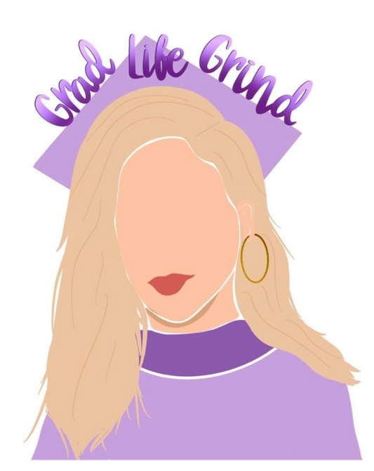 Grad Life Graduate Sticker | Blonde Hair